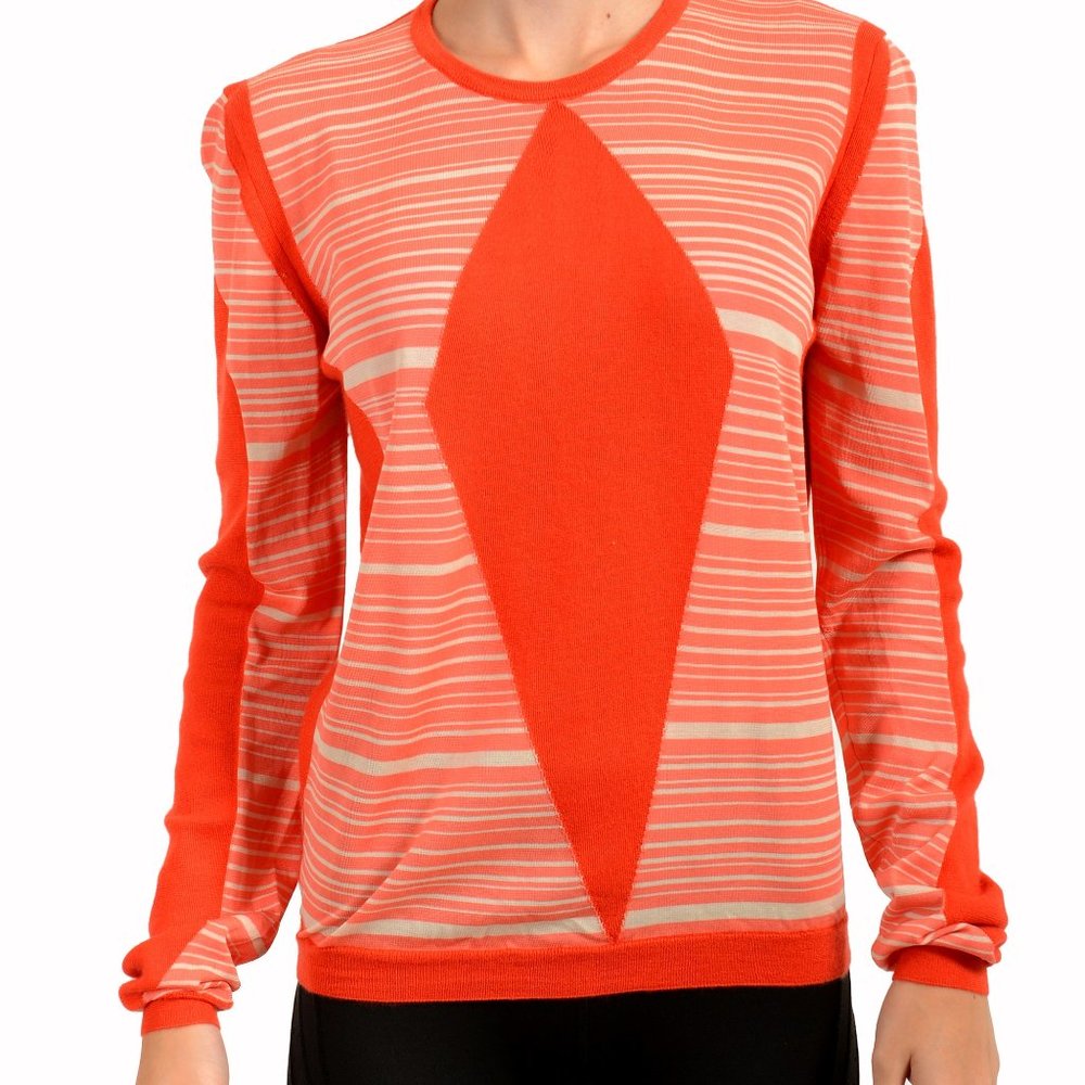 Ballantyne Women's Crewneck Long Sleeve Silk Wool Pullover Sweater US 2XS IT 36